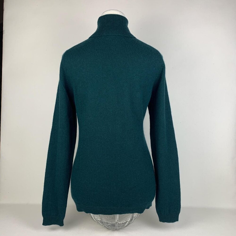 Charter Club Cozy Green Cashmere Turtleneck Sweater - Elegant Women's Knit Jumpe - Picture 2 of 6